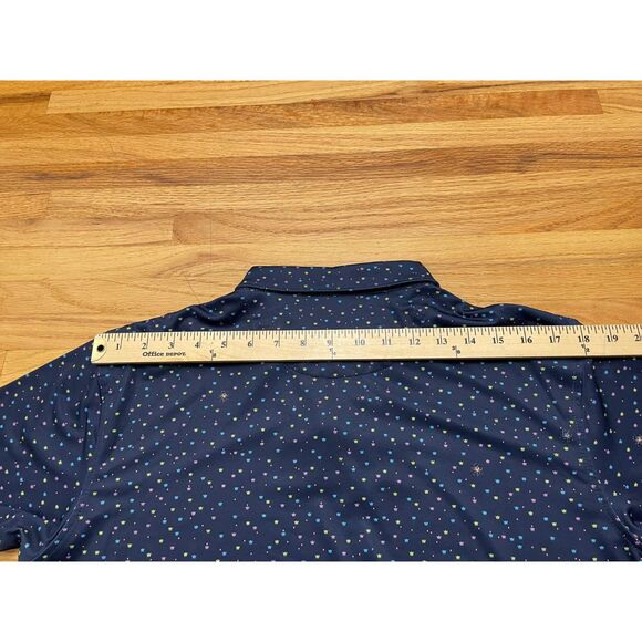 Peter Millar Summer Comfort Men's XL Blue Shirt Polyester Polo Golf Performance - Picture 8 of 8